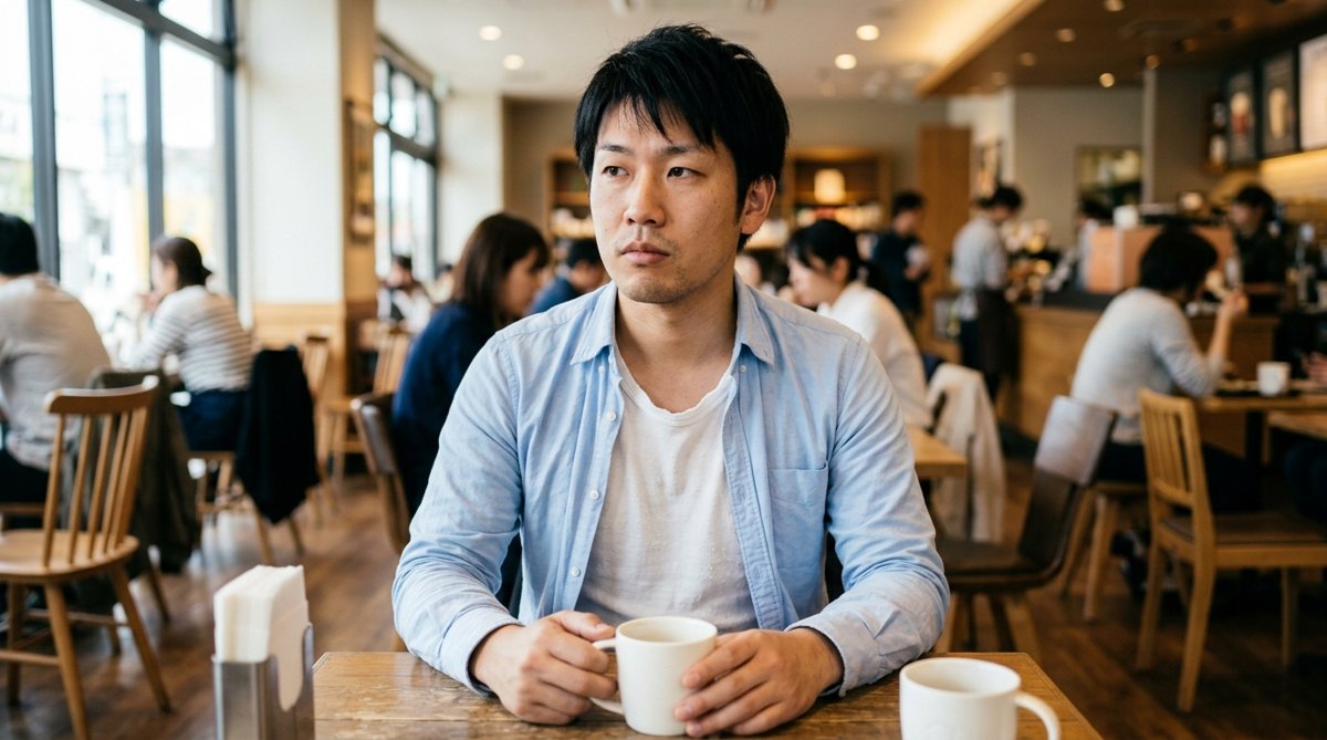 会話が続かない男のくたびれた上半身